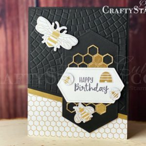 Stamp It Group 2020 Sale-a-bration Blog Hop | Stampin Up Demonstrator Linda Cullen | Crafty Stampin’ | Purchase your Stampin’ Up Supplies | Sending You Thoughts Stamp Set | Detailed Bee Dies | Stitched Nested Dies | 1/2” Circle Punch | Mosaic 3D Embossing Folder