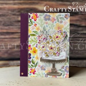 Happy Birthday To You with Best Dressed Floral | Stampin Up Demonstrator Linda Cullen | Crafty Stampin’ | Purchase your Stampin’ Up Supplies | Happy Birthday to You Stamp Set | Birthday Dies | Best Dressed Designer Series Paper | Champagne Foil Sheets | Layering Ovals Dies | Champagne Rhinestone Basic Jewels