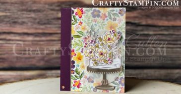 Happy Birthday To You with Best Dressed Floral | Stampin Up Demonstrator Linda Cullen | Crafty Stampin’ | Purchase your Stampin’ Up Supplies | Happy Birthday to You Stamp Set | Birthday Dies | Best Dressed Designer Series Paper | Champagne Foil Sheets | Layering Ovals Dies | Champagne Rhinestone Basic Jewels