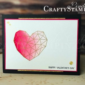 Coffee & Crafts Class: Modern Heart | Stampin Up Demonstrator Linda Cullen | Crafty Stampin’ | Purchase your Stampin’ Up Supplies | Modern Heart Stamp Set | Forever Lovely Stamp Set | Fluid 100 Watercolor Paper | Gold Glimmer Paper | Gold Glitter Enamel Dots