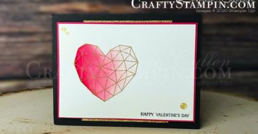 Coffee & Crafts Class: Modern Heart | Stampin Up Demonstrator Linda Cullen | Crafty Stampin’ | Purchase your Stampin’ Up Supplies | Modern Heart Stamp Set | Forever Lovely Stamp Set | Fluid 100 Watercolor Paper | Gold Glimmer Paper | Gold Glitter Enamel Dots