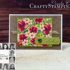 You Can Create It - International Inspiration - May 2020 | Stampin Up Demonstrator Linda Cullen | Crafty Stampin’ | Purchase your Stampin’ Up Supplies | Tropical Oasis Designer Series Paper | In The Tropics Dies | Lakeside Dies | Tropical Oasis Trinkets