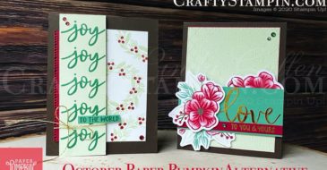 Paper Pumpkin - Joy to the World Blog Hop | Stampin Up Demonstrator Linda Cullen | Crafty Stampin’ | Purchase your Stampin’ Up Supplies | Paper Pumpkin Kit | Dainty Diamonds 3d Embossing Folder | Gold Stampin’ Embossing Powder | Holiday Rhinestone Basic Jewels | Ornate Borders Dies | Forever Greenery Trim Combo Pack
