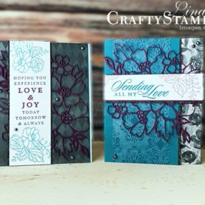 You Can Create It - International Inspiration - October 2020 | Stampin Up Demonstrator Linda Cullen | Crafty Stampin’ | Purchase your Stampin’ Up Supplies | Last A Lifetime Stamp Set | Magic In This Night Designer Series Paper | Many Layered Blossoms Dies | Iridescent Pearls | Black Glitter Paper