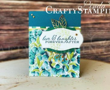 Coffee & Crafts: Forever Fern Love and Laughter | Stampin Up Demonstrator Linda Cullen | Crafty Stampin’ | Purchase your Stampin’ Up Supplies | Forever Greenery Suite | Forever Fern Stamp Set | Forever Gold Laser-cut Specialty Paper | Forever Greenery Designer Series Paper | Gilded Gems |