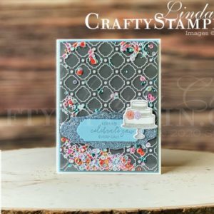 You Can Create It - International Inspiration - December 2020 | Stampin Up Demonstrator Linda Cullen | Crafty Stampin’ | Purchase your Stampin’ Up Supplies | Prettiest Birthday Stamp Set | Pretty Birthday Dies | Stampin Blends | Woven Threads Sequin Assortment | Mosaic Gusseted Bags | Ornate Frames Dies | Balmy Blue Glimmer Paper