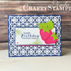 Coffee & Crafts: Sweet Strawberry Medallions | Stampin Up Demonstrator Linda Cullen | Crafty Stampin’ | Purchase your Stampin’ Up Supplies | Sweet Strawberry Photopolymer Stamp Set [154394] | Many Medallions Dies [153584] | Strawberry Builder Punch [154239] | Pearl Basic Jewels [144219] |