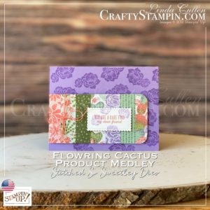 Flowering Cactus - You are a Rare Find | Stampin Up Demonstrator Linda Cullen | Crafty Stampin’ | Purchase your Stampin’ Up Supplies | Flowering Cactus Product Medley | Flowering Cactus Product Medley Refill | | Stitched So Sweetly Dies | Detailed Trio Punch