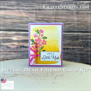 Hello, Dear Friend - Just a Note | Stampin Up Demonstrator Linda Cullen | Crafty Stampin’ | Purchase your Stampin’ Up Supplies | All-Inclusive Kit Hello Dear Friend [154573] | Magenta Madness 2020–2022 In Color Ribbon [153623] |