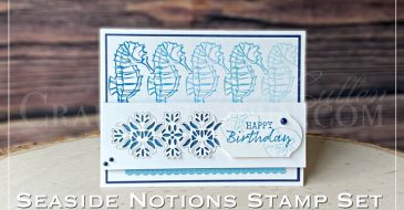 Coffee & Crafts: Seaside Notion Happy Birthday | Stampin Up Demonstrator Linda Cullen | Crafty Stampin’ | Purchase your Stampin’ Up Supplies | Seaside Notions Cling Stamp Set (En) [149278] | Artistry Blooms Designer Series Paper [152495] | Night Of Navy Stampin' Blends Combo Pack [154891] | Stitched Be Mine Dies [148527] | Perfect Parcel Dies [149627] | Stitched Shapes Dies [145372] | Timeless Label Punch [149516] | Pearl Basic Jewels [144219] | Stamparatus [146276] |