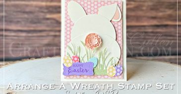 Stamp It Group 2021 Easter Blog Hop | Stampin Up Demonstrator Linda Cullen | Crafty Stampin’ | Purchase your Stampin’ Up Supplies | Arrange A Wreath Photopolymer Stamp Set [152587] | Subtles 6" X 6" Designer Series Paper [153072] | Brights 6" X 6" Designer Series Paper [152487] | Layering Ovals Dies [141706] | Layering Circles Dies [141705] | Stitched Rectangle Dies [148551] | Wreath Builder Dies [152722] | Friendly Silhouettes Dies [149546] | Perfect Parcel Dies [149627] | Dandy Wishes Dies [154315] |