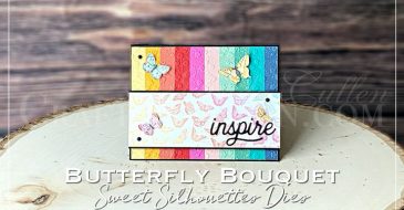 Coffee & Crafts: Rainbow Butterfly Bouquet | Stampin Up Demonstrator Linda Cullen | Crafty Stampin’ | Purchase your Stampin’ Up Supplies | Butterfly Brilliance Bundle [155821] | Butterfly Brilliance Cling Stamp Set [155092] | Butterfly Bijou 6" X 6" (15.2 X 15.2 Cm) Designer Series Paper [156824] | Brilliant Wings Dies [155523] | Sweet Silhouettes Dies (En) [149541] | Ornate Floral 3D Embossing Folder [152725] | Matte Black Dots [154284] |