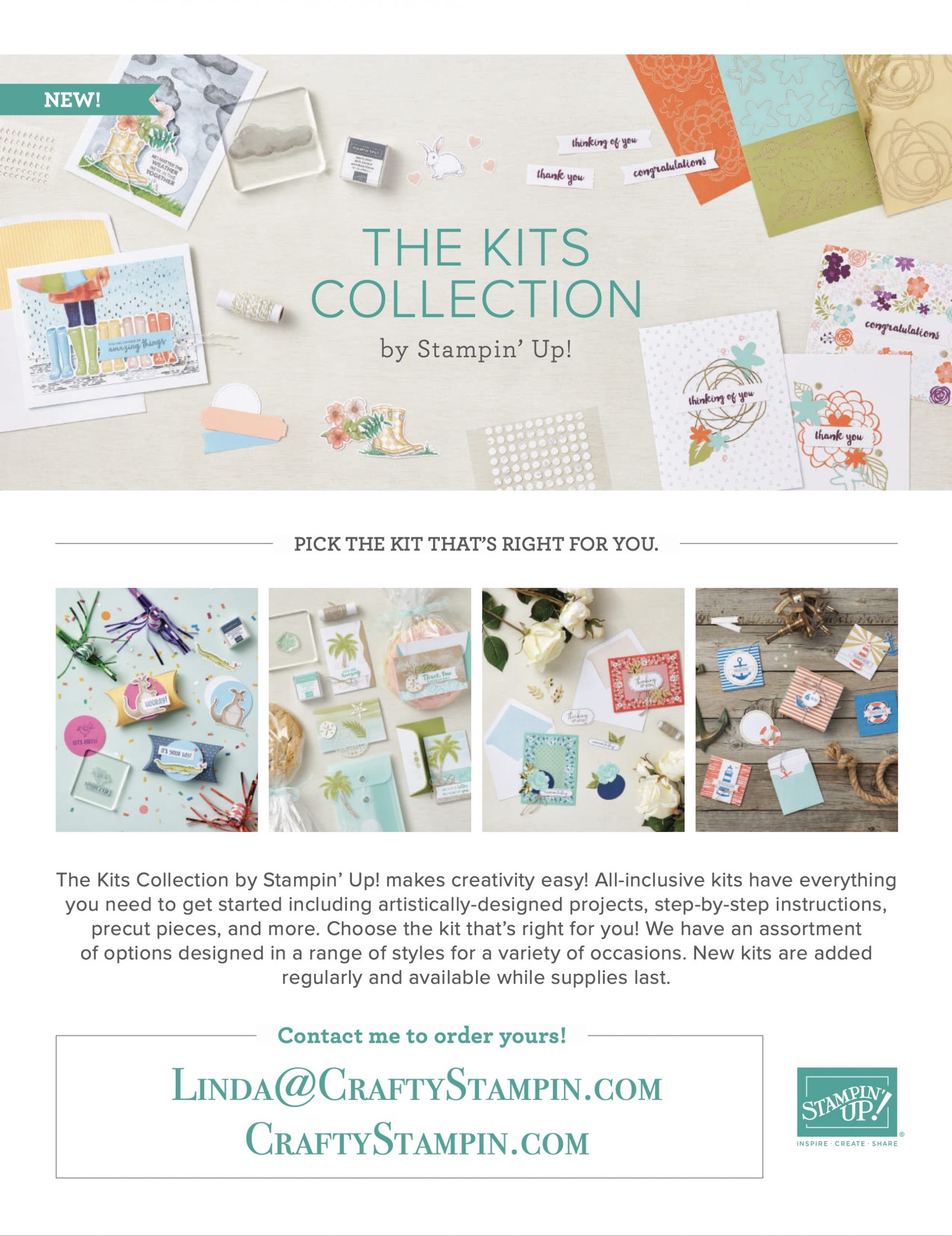 The Kits Collection by Stampin' Up! | Join Stampin’ Up! | Frequently Asked Questions about becoming a Stampin’ Up! Demonstrator | Join the Craft Stampin’ Crew | Stampin Up Demonstrator Linda Cullen | Crafty Stampin’ | Purchase your Stampin’ Up