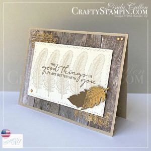 Coffee & Crafts: Tasteful Touches | Join Stampin’ Up! | Frequently Asked Questions about becoming a Stampin’ Up! Demonstrator | Join the Craft Stampin’ Crew | Stampin Up Demonstrator Linda Cullen | Crafty Stampin’ | Purchase Stampin’ Up! Product | Tasteful Touches Stamp Set (En) [152562] | In Good Taste Designer Series Paper [152494] | Nature's Thoughts Dies [153586] | Metallics Embossing Powders [155555] | Champagne Rhinestone Basic Jewels [151193] |