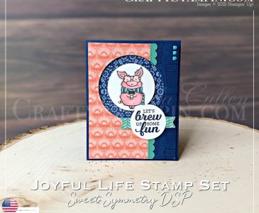 Crafting with Linda - Live Crafting - Joyful Life | Join Stampin’ Up! | Frequently Asked Questions about becoming a Stampin’ Up! Demonstrator | Join the Craft Stampin’ Crew | Stampin Up Demonstrator Linda Cullen | Crafty Stampin’ | Purchase Stampin’ Up! Product | Joyful Life Stamp Set [156529] | Brew Some Fun Stamp Set [154528] | Layering Circles Dies [151770] | Sweet Symmetry 12" X 12" DSP [155605] | Tasteful Labels Dies [152886] | Penned Flowers Dies [155557] | 2020–2022 In Color Square Gems [155572] |