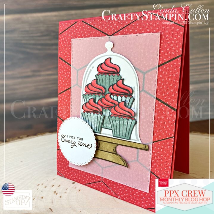 PPX Crew September Kit Blog Hop | Join Stampin’ Up! | Frequently Asked Questions about becoming a Stampin’ Up! Demonstrator | Join the Craft Stampin’ Crew | Stampin Up Demonstrator Linda Cullen | Crafty Stampin’ | Purchase Stampin’ Up! Product | FAQ about Paper Pumpkin Sweets & Treats Stamp Set [156561] | Vellum [101856] | Stampin' Blends | Cloche Dies [156386] - | Rectangle Stitched Dies [151820] | Tasteful Labels Dies [152886] | Tailored Tag Punch [145667] | Tasteful Textile 3D Embossing Folder