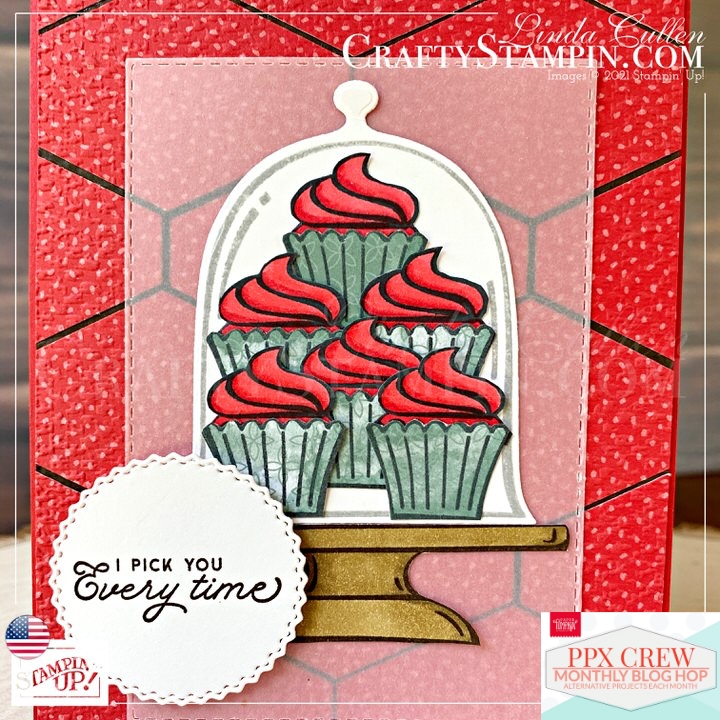 PPX Crew September Kit Blog Hop | Join Stampin’ Up! | Frequently Asked Questions about becoming a Stampin’ Up! Demonstrator | Join the Craft Stampin’ Crew | Stampin Up Demonstrator Linda Cullen | Crafty Stampin’ | Purchase Stampin’ Up! Product | FAQ about Paper Pumpkin Sweets & Treats Stamp Set [156561] | Vellum [101856] | Stampin' Blends | Cloche Dies [156386] - | Rectangle Stitched Dies [151820] | Tasteful Labels Dies [152886] | Tailored Tag Punch [145667] | Tasteful Textile 3D Embossing Folder