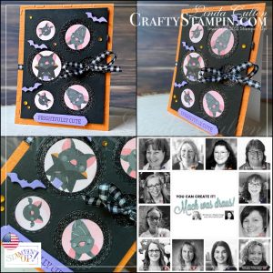 You Can Create It - International Challenge & Inspiration - September 2021 | Join Stampin’ Up! | Frequently Asked Questions about becoming a Stampin’ Up! Demonstrator | Join the Craft Stampin’ Crew | Stampin Up Demonstrator Linda Cullen | Crafty Stampin’ | Purchase Stampin’ Up! Product | FAQ about Paper Pumpkin Frightfully Cute Stamp Set [156487] | Black Glitter Paper [153518] | Cute Halloween 6" X 6" DSP [156479] | Frightful Tags Dies [156492] | Picture This Dies [155559] | Layering Circles Dies [151770] | Holiday Rhinestone Basic Jewels [150457] | Brick & Mortar 3D Embossing Folder [149643] |