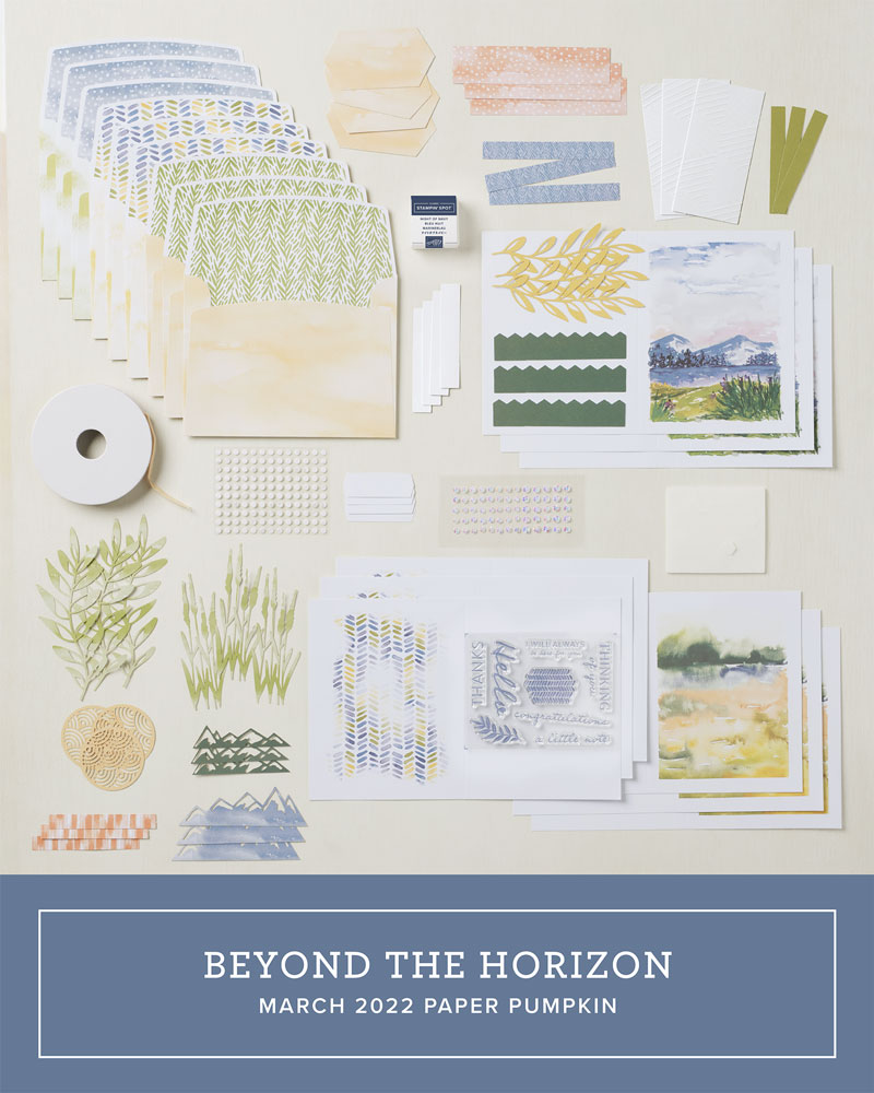 2022/03 - Beyond the Horizon - March 2022 Paper Pumpkin (Unopened) | Join Stampin’ Up! | Frequently Asked Questions about becoming a Stampin’ Up! Demonstrator | Join the Craft Stampin’ Crew | Stampin Up Demonstrator Linda Cullen | Crafty Stampin’ | Purchase Stampin’ Up! Product | FAQ about Paper Pumpkin |