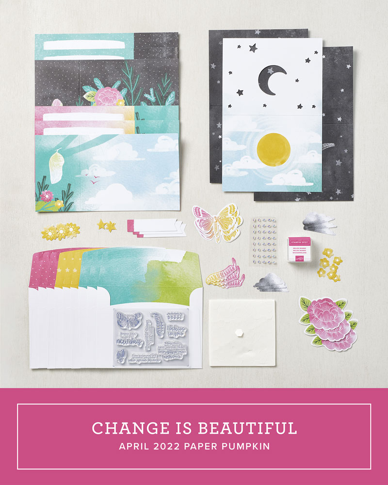 2022/04 - Change is Beautiful - April 2022 Paper Pumpkin (Unopened) | Join Stampin’ Up! | Frequently Asked Questions about becoming a Stampin’ Up! Demonstrator | Join the Craft Stampin’ Crew | Stampin Up Demonstrator Linda Cullen | Crafty Stampin’ | Purchase Stampin’ Up! Product | FAQ about Paper Pumpkin |