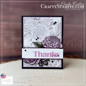 Coffee & Crafts: Fragrant Flowers & Favored Flowers Card | Join Stampin’ Up! | Frequently Asked Questions about becoming a Stampin’ Up! Demonstrator | Join the Craft Stampin’ Crew | Stampin Up Demonstrator Linda Cullen | Crafty Stampin’ | Purchase Stampin’ Up! Product | FAQ about Paper Pumpkin | FAQ about Kits Collection Fragrant Flowers Photopolymer Bundle [162379] | Fragrant Flowers Cling Bundle [160460] | Fragrant Flowers Cling Stamp Set [160454] | Fragrant Flowers Photopolymer Stamp Set [160862] | Fragrant Flowers Dies [160459] | Vellum 8-1/2" X 11" Cardstock [101856] | Favored Flowers 12" X 12" Designer Series Paper [160833] | Matte Black Dots [154284] | Stamparatus [146276] |