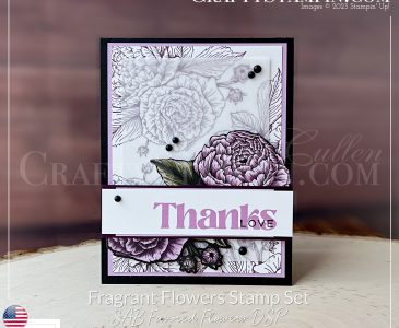 Coffee & Crafts: Fragrant Flowers & Favored Flowers Card | Join Stampin’ Up! | Frequently Asked Questions about becoming a Stampin’ Up! Demonstrator | Join the Craft Stampin’ Crew | Stampin Up Demonstrator Linda Cullen | Crafty Stampin’ | Purchase Stampin’ Up! Product | FAQ about Paper Pumpkin | FAQ about Kits Collection Fragrant Flowers Photopolymer Bundle [162379] | Fragrant Flowers Cling Bundle [160460] | Fragrant Flowers Cling Stamp Set [160454] | Fragrant Flowers Photopolymer Stamp Set [160862] | Fragrant Flowers Dies [160459] | Vellum 8-1/2" X 11" Cardstock [101856] | Favored Flowers 12" X 12" Designer Series Paper [160833] | Matte Black Dots [154284] | Stamparatus [146276] |