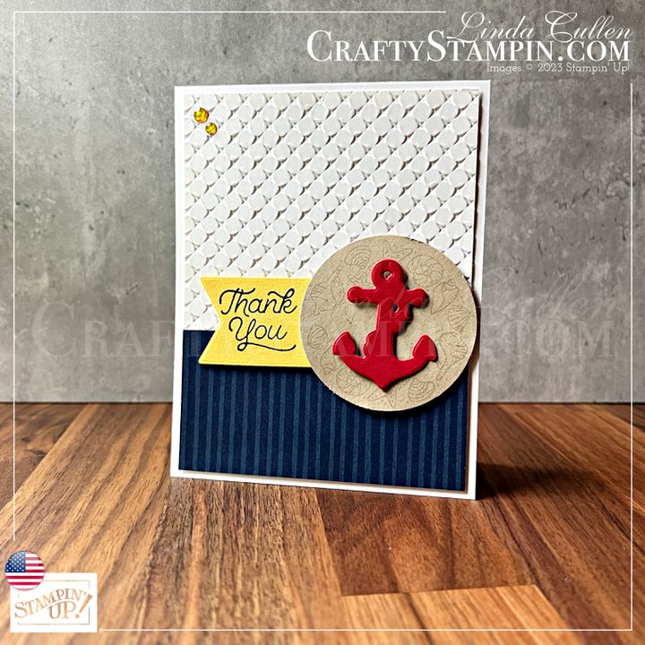 Stamp It Group June 2023 Summer Fun Blog Hop | Join Stampin’ Up! | Frequently Asked Questions about becoming a Stampin’ Up! Demonstrator | Join the Craft Stampin’ Crew | Stampin Up Demonstrator Linda Cullen | Crafty Stampin’ | Purchase Stampin’ Up! Product | FAQ about Paper Pumpkin | FAQ about Kits Collection | Online Exclusive Products Circle Sayings Bundle [161355] | Beauty Of The Deep Bundle [161237] | Circle Sayings Stamp Set [161348] | Beauty Of The Deep Cling Stamp Set [161233] | Countryside Inn 12" X 12" Designer Series Paper [161467] | Zany Zoo Dies [161314] | Beauty Of The Deep Dies [161236] | 2-3/8" Circle Punch [161354] | Metal Plate 3D Embossing Folder [160766] | Glossy Dots Assortment [158827] |