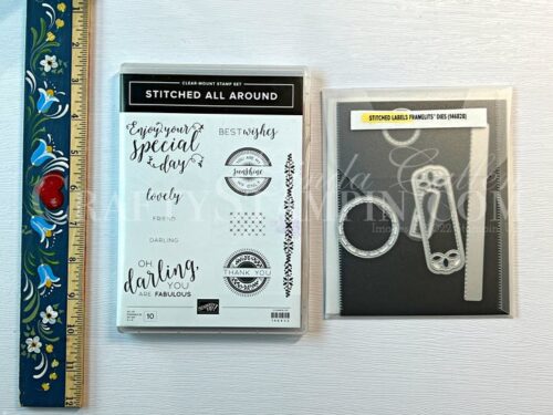 Stitched All Around Stamp Set and Stitched Labels Dies Stampin' Up! Bundle - Retired