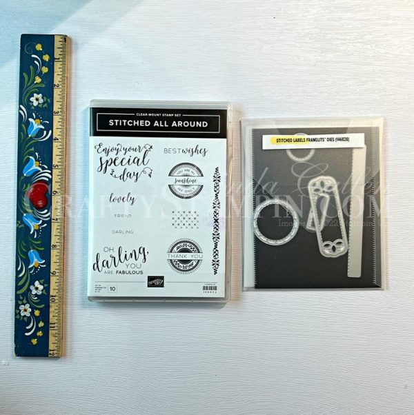 Stitched All Around Stamp Set and Stitched Labels Dies Stampin' Up! Bundle - Retired