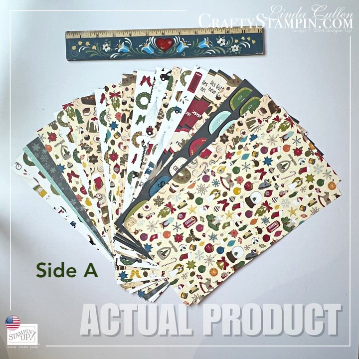 Image of actual product for sale, side A, of Christmas Around the World Designer Series Paper.