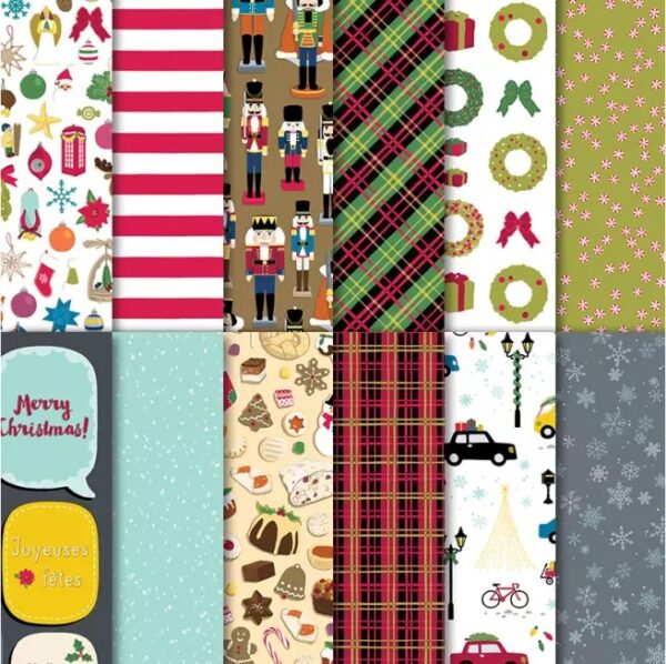 Stampin' Up! Christmas Around the World Designer Series Paper image of all 12 designs.