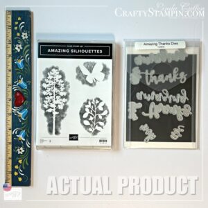 Retired Stamp set & Bundle for sale shown. Amazing Silhouettes Stamp Set and Amazing Thanks Dies Stampin' Up! Bundle - Retired