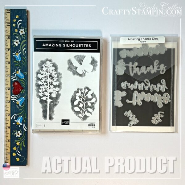 Retired Stamp set & Bundle for sale shown. Amazing Silhouettes Stamp Set and Amazing Thanks Dies Stampin' Up! Bundle - Retired