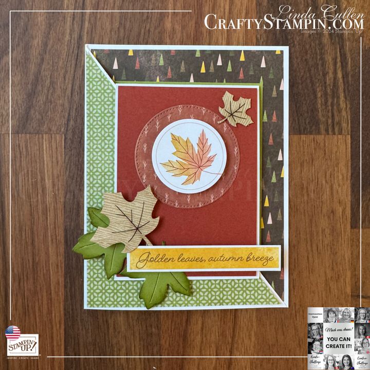 You Can Create It - International Challenge & Inspiration - October 2024 | Join Stampin’ Up! | Frequently Asked Questions about becoming a Stampin’ Up! Demonstrator | Join the Craft Stampin’ Crew | Stampin Up Demonstrator Linda Cullen | Crafty Stampin’ | Purchase Stampin’ Up! Product | FAQ about Paper Pumpkin | FAQ about Kits Collection | Online Exclusive Products | Sweet Days Of Autumn DSP [166498] | Sweet Days Of Autumn DSP & Sticker Sheet [166609] | Stylish Shapes Dies [159183] | Autumn Leaves Dies [162185] | Sponge Daubers [133773] |
