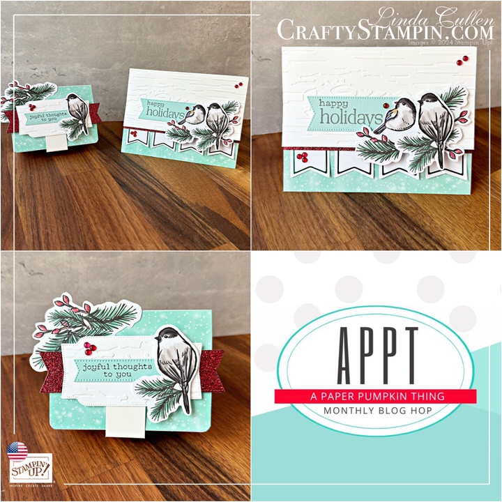 APPT - October 2024 Paper Pumpkin Blog Hop | Join Stampin’ Up! | Frequently Asked Questions about becoming a Stampin’ Up! Demonstrator | Join the Craft Stampin’ Crew | Stampin Up Demonstrator Linda Cullen | Crafty Stampin’ | Purchase Stampin’ Up! Product | FAQ about Paper Pumpkin | FAQ about Kits Collection | Online Exclusive Products | Berry Burst, Old Olive & White Glimmer Specialty Paper [163769] | Stylish Shapes Dies [159183] | Iconic Imagery Dies [164200] | Birch Wood 3D Embossing Folder [164069] | Cherry Cobbler & Pearl Berries [164119] | Book Treat Boxes [164048] |