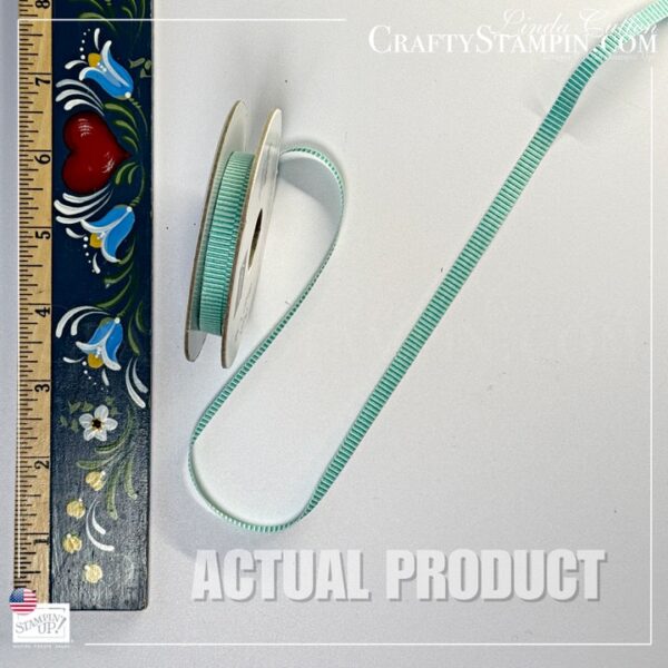 Bermuda Bay Mini Striped Ribbon 1/4" Stampin' Up! (~3 yrds) - Retired