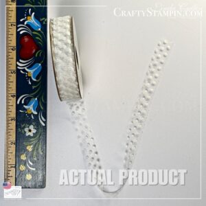 Whisper White Polka Dot Tulle Ribbon 5/8" Stampin' Up! (~22 yrds) - Retired