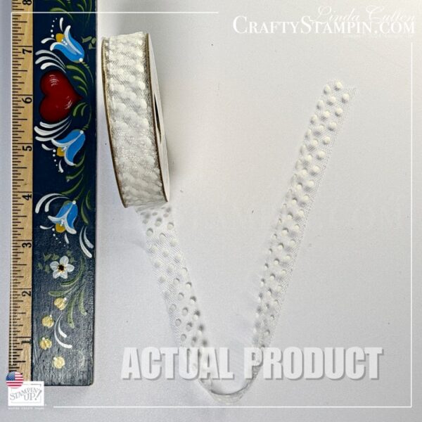 Whisper White Polka Dot Tulle Ribbon 5/8" Stampin' Up! (~22 yrds) - Retired