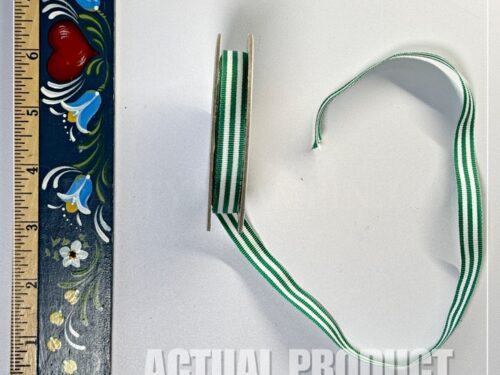 Emerald Envy Striped Grosgrain Ribbon 3/8" Stampin' Up! (~6 yrds) - Retired