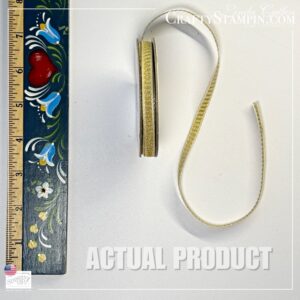 Very Vanilla / Gold Pleated Ribbon 1/4" Stampin' Up! (~9 yrds) - Retired