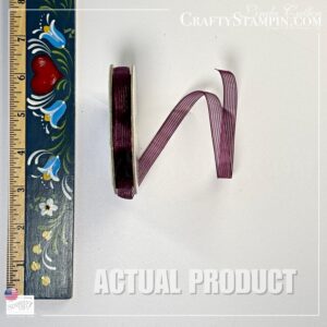 Blackberry Bliss Striped Ribbon 3/8" Stampin' Up! (~5 yrds) - Retired