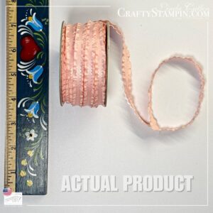 Powder Pink Mini Ruffled Ribbon 3/8" Stampin' Up! (~8 yrds) - Retired