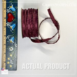 Fresh Fig Mini Ruffled Ribbon 3/8" Stampin' Up! (~6 yrds) - Retired
