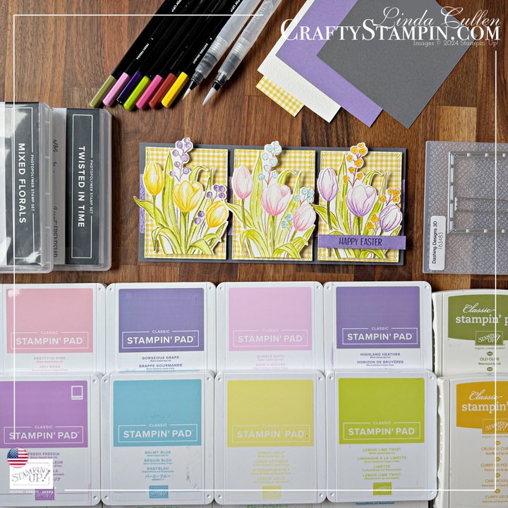 Stamp It Group March 2025 Easter/Spring Blog Hop | Join Stampin’ Up! | Frequently Asked Questions about becoming a Stampin’ Up! Demonstrator | Join the Craft Stampin’ Crew | Stampin Up Demonstrator Linda Cullen | Crafty Stampin’ | Purchase Stampin’ Up! Product | FAQ about Paper Pumpkin | FAQ about Kits Collection | Online Exclusive Products | Mixed Florals Stamp Set [164639] | Fluid 100 Watercolor Paper [149612] | Floral Delight Designer Series Paper [164700] | Watercolor Pencils Assortment 1 [161700] | Watercolor Pencils Assortment 2 [149014] | Mixed Florals Dies [164641] | Textured Notes Dies [165555] | Dashing Designs 3D Embossing Folder [163483] |