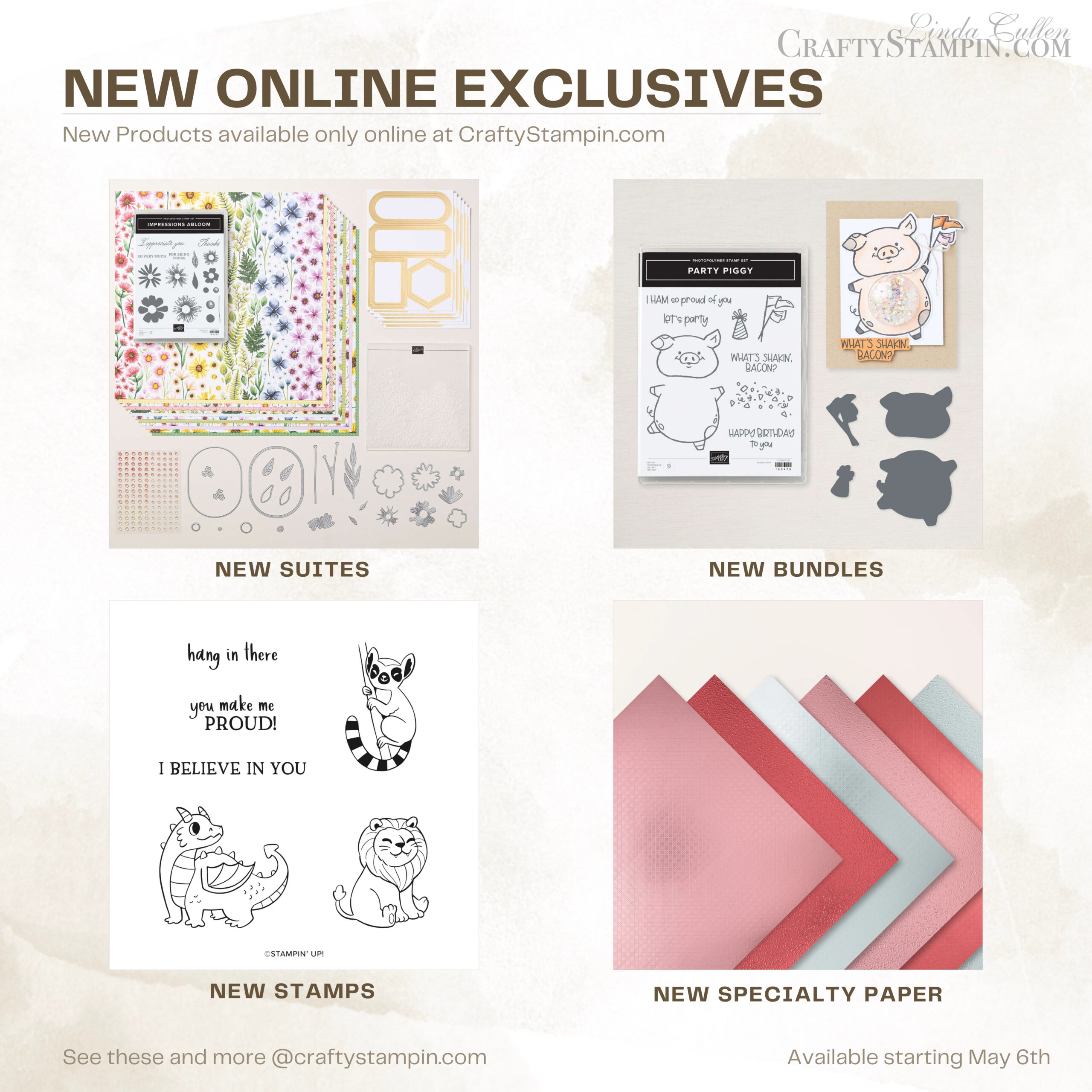 📣 New May 25 Online Exclusives are Now Available - Grab Your Cheat Sheet | Join Stampin’ Up! | Frequently Asked Questions about becoming a Stampin’ Up! Demonstrator | Join the Craft Stampin’ Crew | Stampin Up Demonstrator Linda Cullen | Crafty Stampin’ | Purchase Stampin’ Up! Product | FAQ about Paper Pumpkin | FAQ about Kits Collection | Online Exclusive Products |