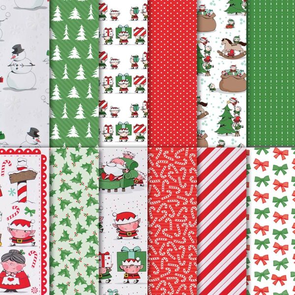 Santa's Workshop Spec. DSP Stampin Up Christmas Paper 6x12 - Retired