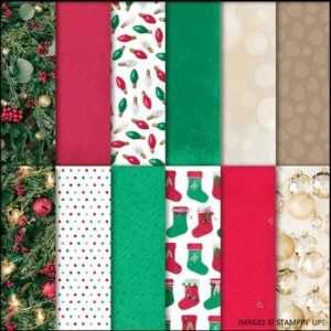 All Is Bright DSP Stampin Up Christmas Paper 6x12 - Retired