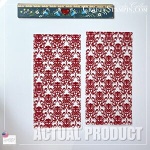 Real Red Flocked Window Sheet ONLY [126901] DSP Stampin' Up! Christmas Paper 6 x 12 - Retired