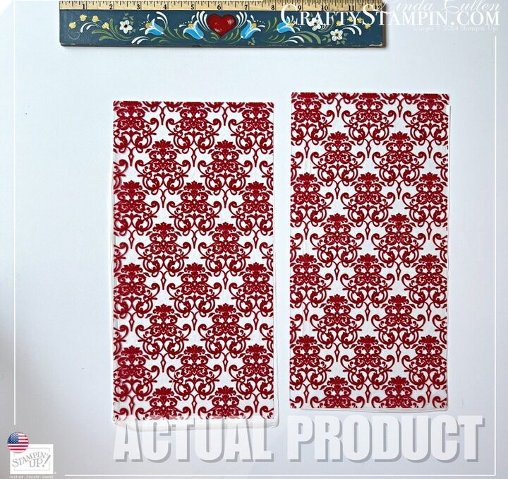 Real Red Flocked Window Sheet ONLY [126901] DSP Stampin' Up! Christmas Paper 6 x 12 - Retired