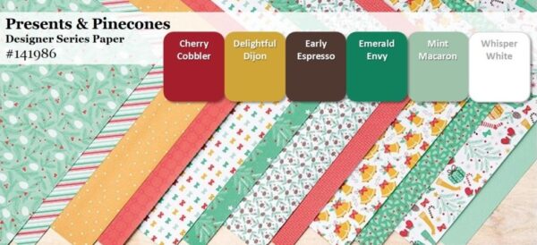 Presents & Pinecones [141986] DSP Stampin' Up! Christmas Paper 6 x 12 - Retired